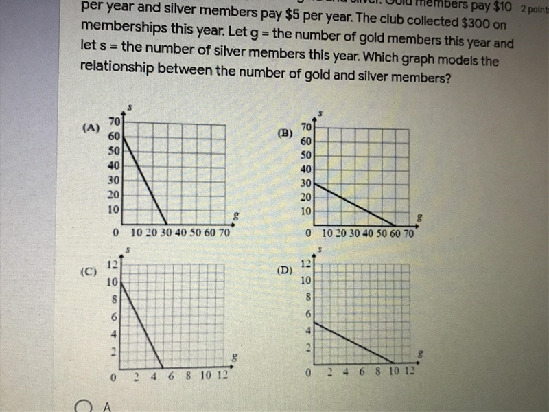 a club has two membership levels gold and silver gold members pay 10$ per year and-example-1