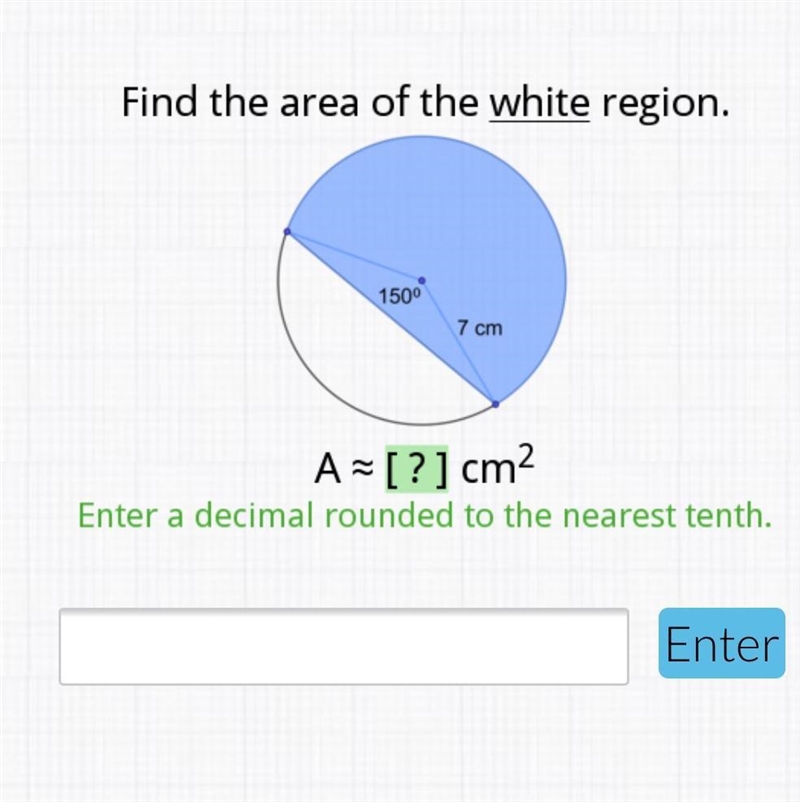 Find the area of the white region-example-1