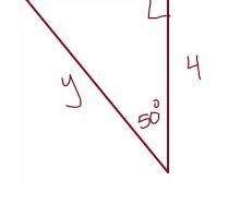 Last one, use trigonometry to help you solve for y given that one side is 4 and there-example-1