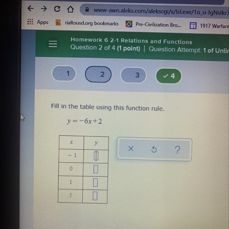 Fill in the table using this function rule-example-1