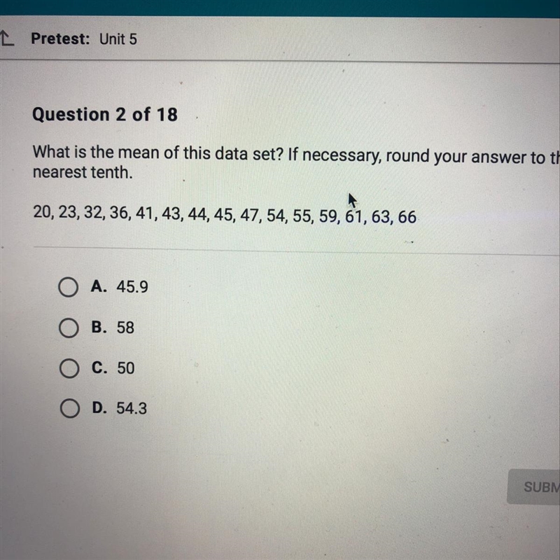 What is the mean of this data set? If necessary, round your answer to the nearest-example-1