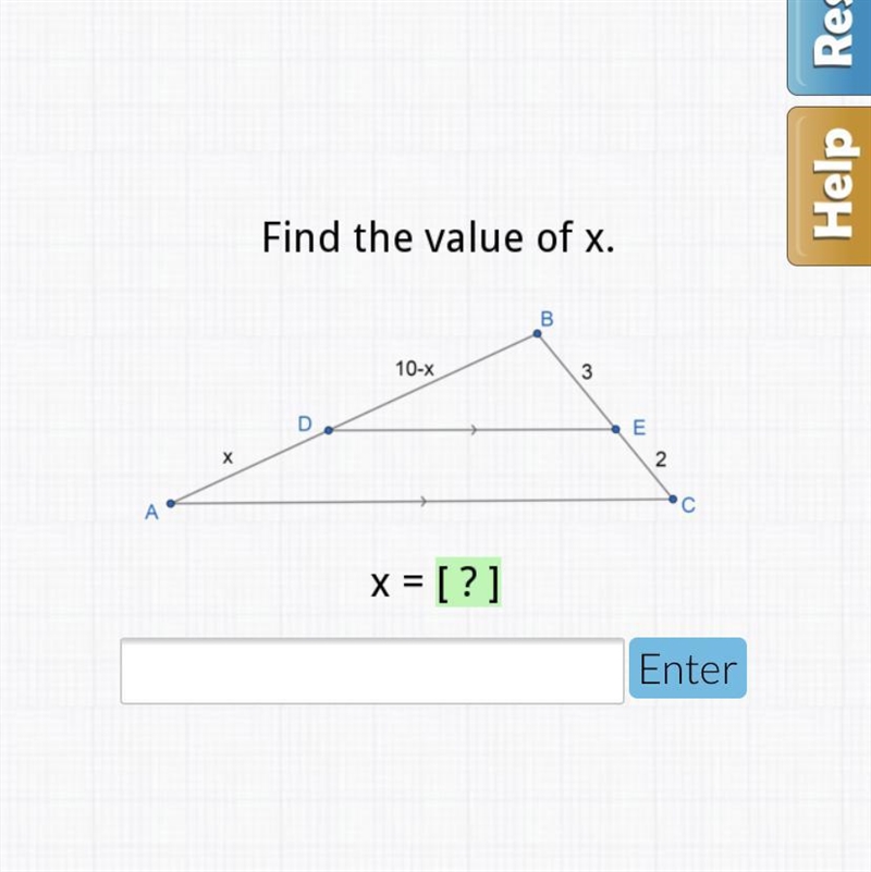 How do i find the value of x with this problem?-example-1