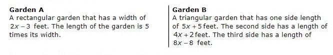 PLEASE HELP I HAVE 5 MIN TO TURN THIS IN!!!! There are two gardens, garden A and garden-example-1