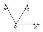 QS−→ bisects ∠PQR and m∠PQS = 63∘. Find m∠RQS and m∠PQR.-example-1