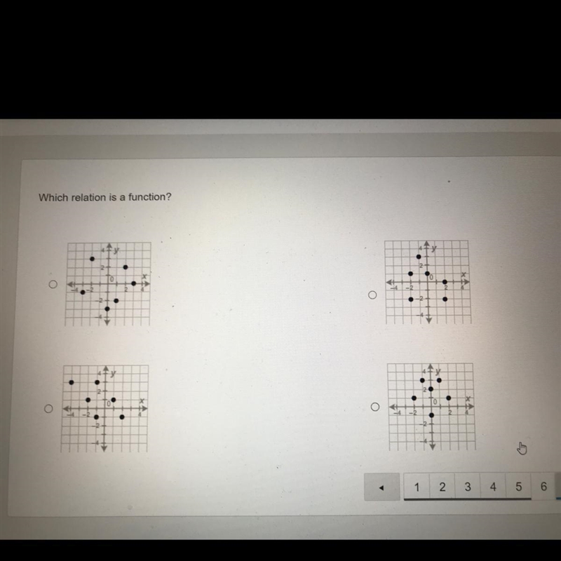 Need Help ASAP Which relation is a function-example-1