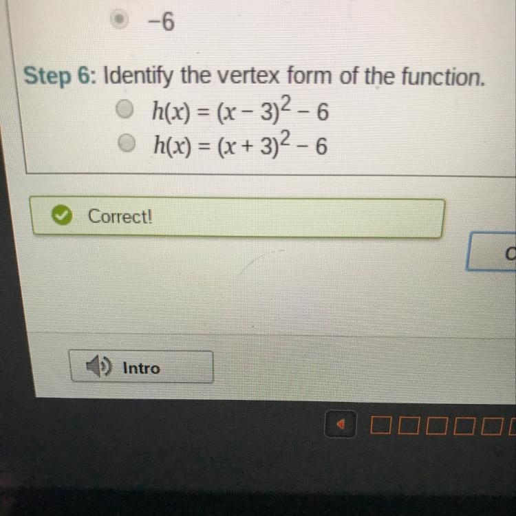 Identify the vertex form of the function.-example-1