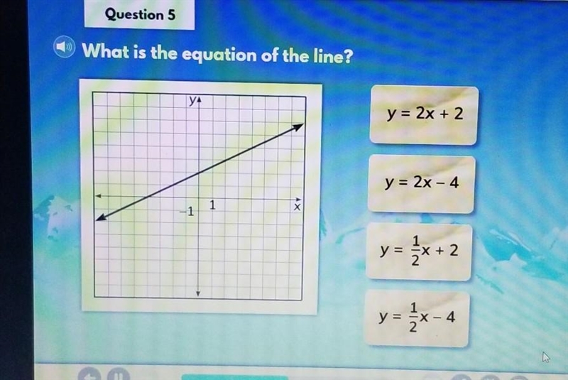 What is the equation of the line? ​-example-1