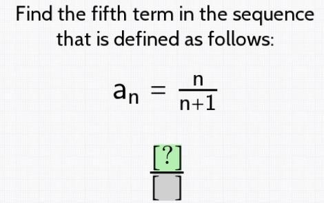 Find the 5th term in the sequence that is defined as followed-example-1