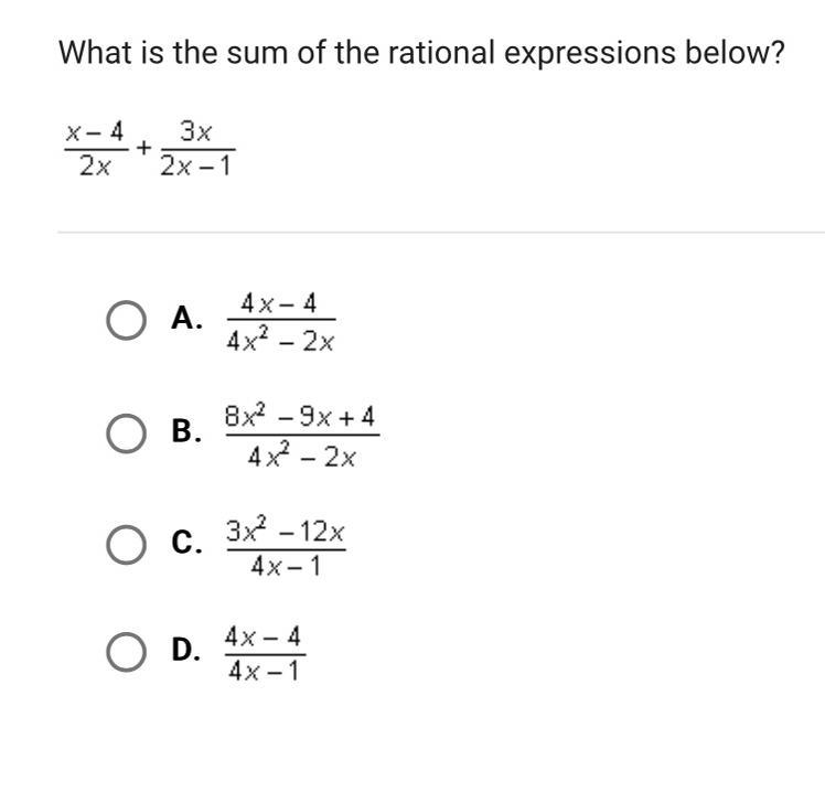 What is the sum of the rational expression below-example-1