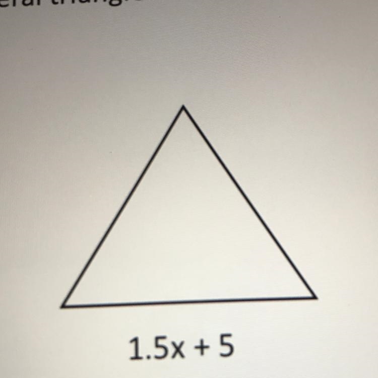 Write a simplified expression to represent the perimeter of the equilateral triangle-example-1