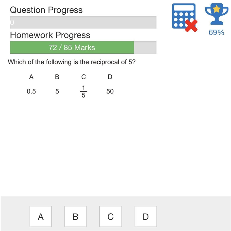 Which of the following is a reciprocal of 5?-example-1