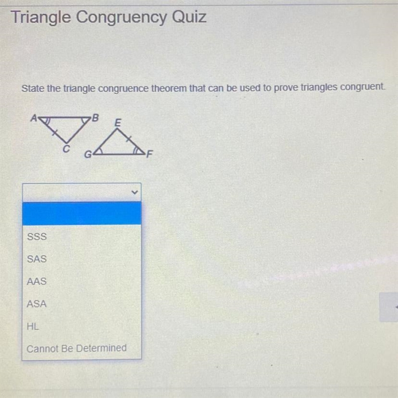 State the triangle congruence theorem that can be used to prove triangles congruent-example-1