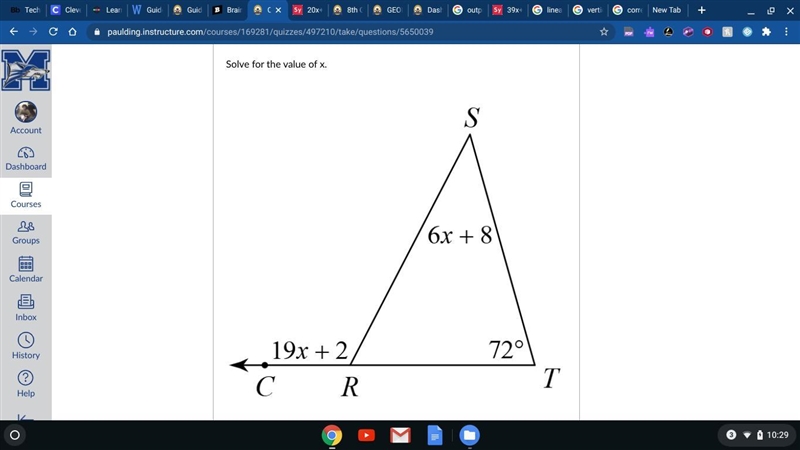 I GIVE 10 POINTS ! + 5 PLEASE HELP PLEASE HELP Solve for the value of x.-example-1