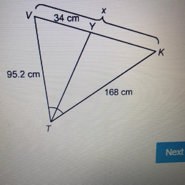 What is the value of x? Enter your answer in the box. cm-example-1