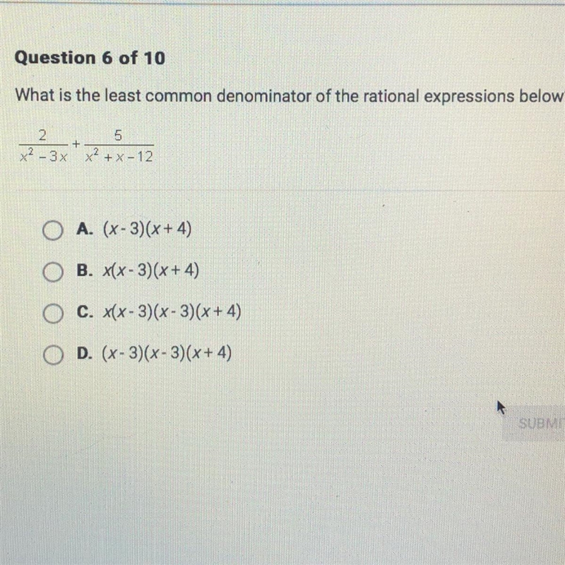 What is the least common denominator of the rational expressions below?-example-1