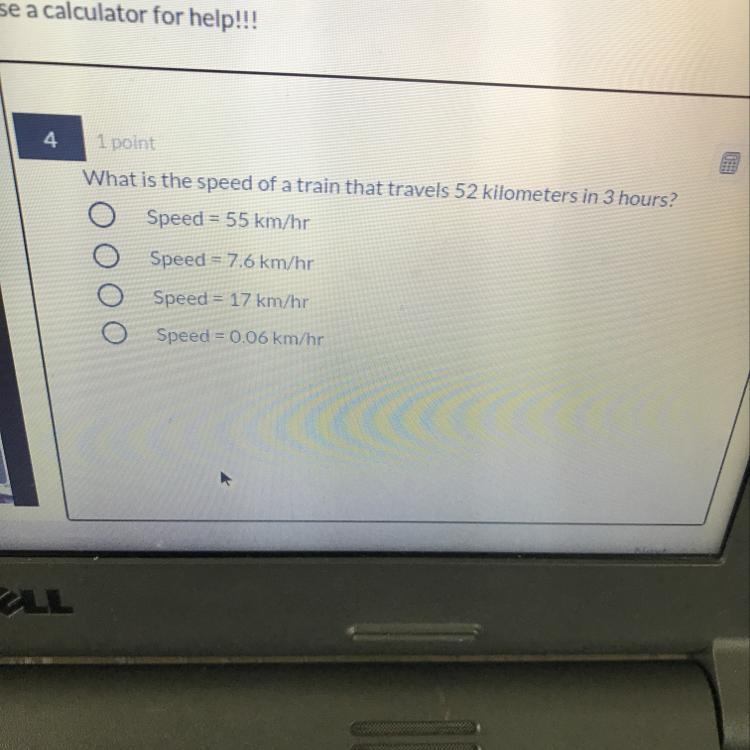 What is the speed of a train that travels 52 kilometers in 3 hours?-example-1