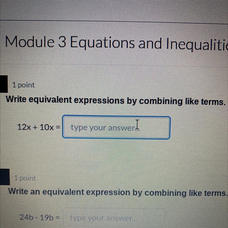 Pleaseee help I’m kinda confused!!!! Write equivalent expressions by combining like-example-1