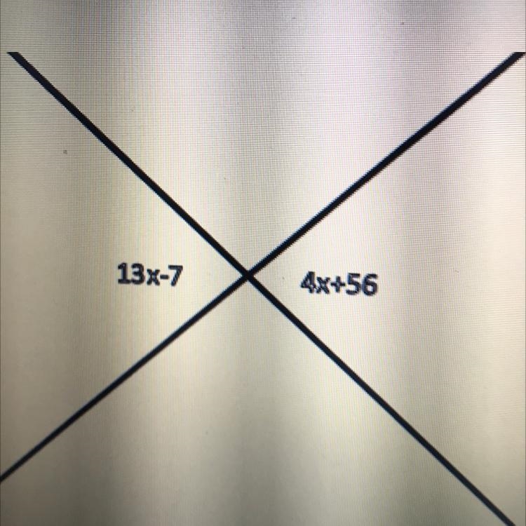 PLEASE HELP!! solve for the value of x. A. x=84 B.x=58 C.x=7 D.x=5-example-1