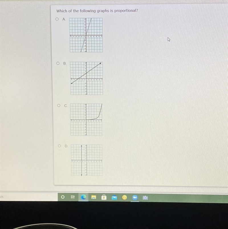 Which of the following graphs is proportional? URGENT!!!!-example-1