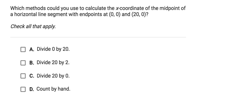 Which methods could you use to calculate the x-coordinate of the midpoint of a horizontal-example-1