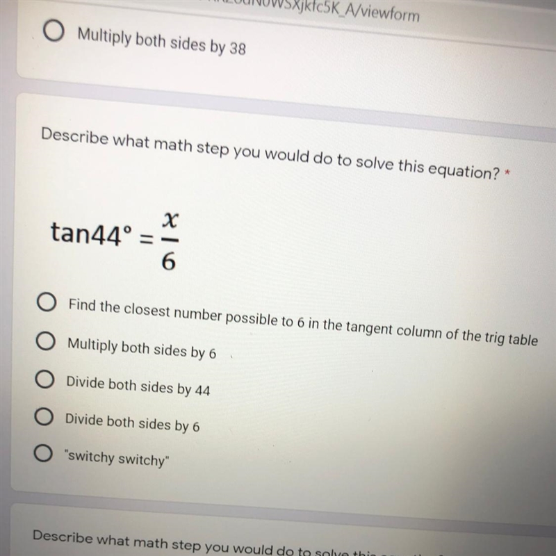 Describe what math step you would do to solve this equation-example-1