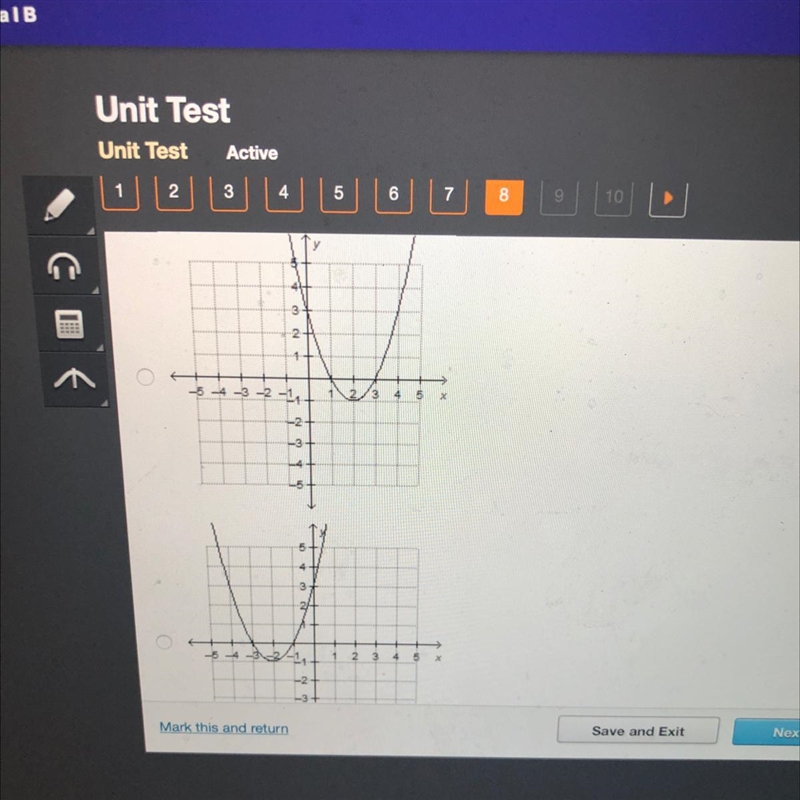 Which is the graph of f) =x?-2x + 3?-example-1