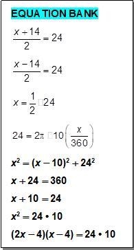 Which equation can be used to solve for x? Choose from the Equation Bank-example-2