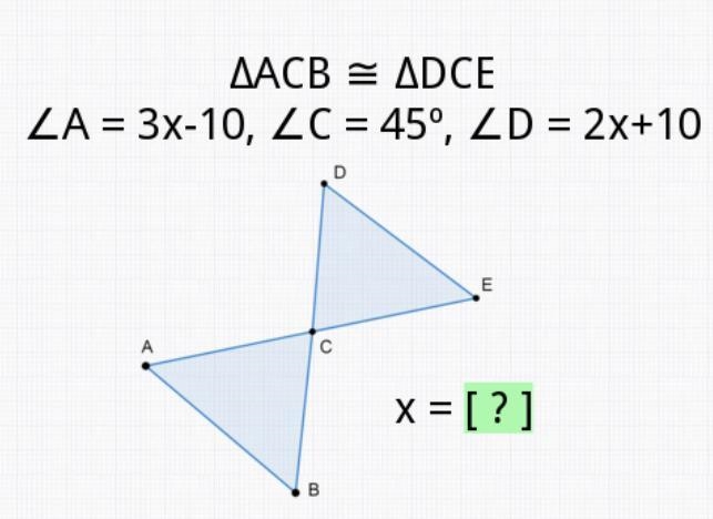 How do I solve a problem like this? I solved it like: 3x-10+2x+20=45 and got x=9 but-example-1