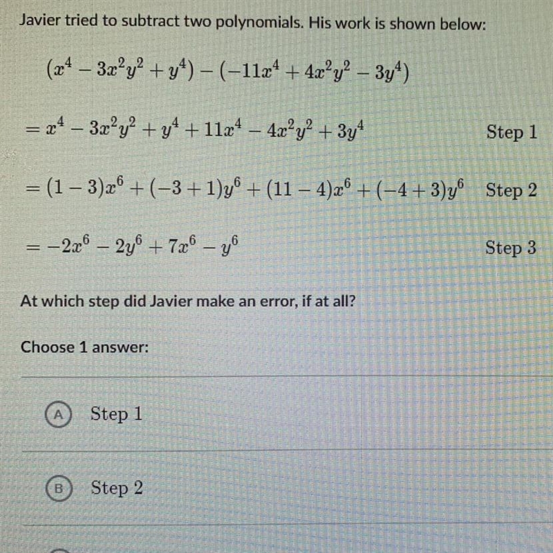 Which step has the error?-example-1