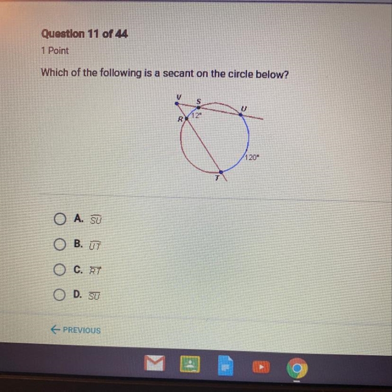 Which of the following is a secant on the circle below-example-1