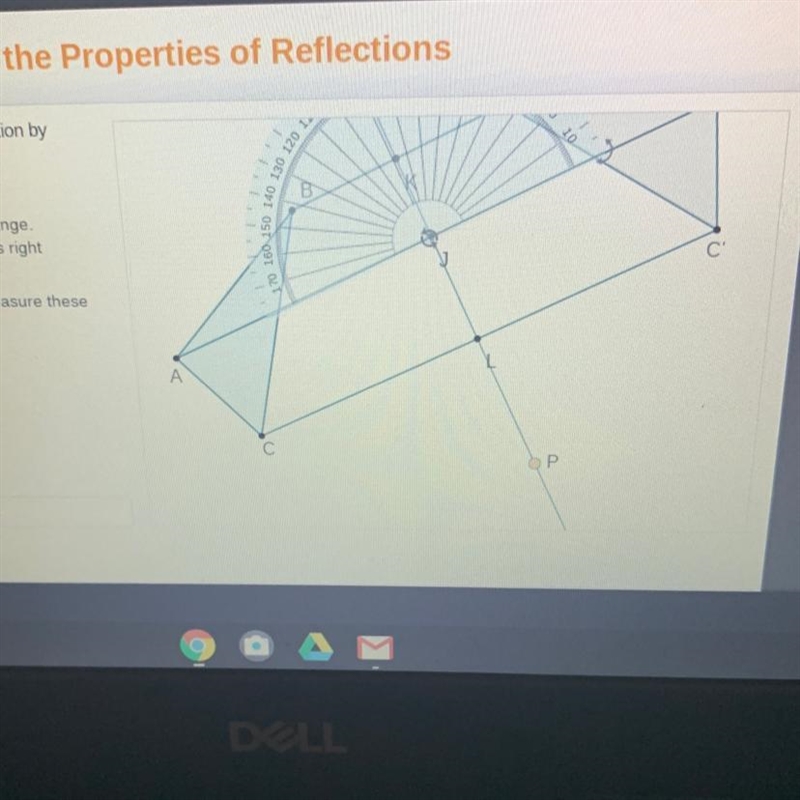 Angles. 4. Use the protractor to measure these angles: mAJK = mBKJ = mCLJ=-example-1