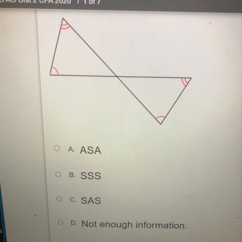 Determine if the two triangles are congruent. If they are, state how you know-example-1