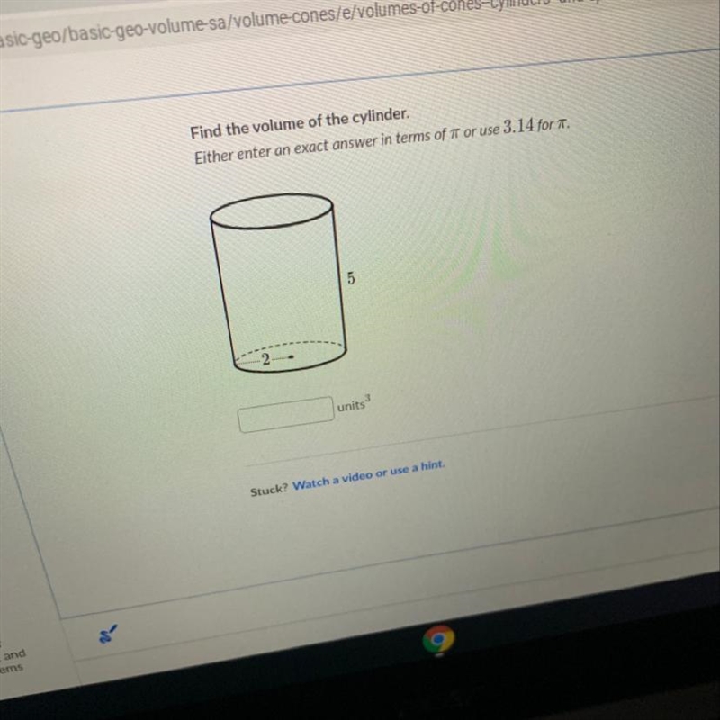 Find the volume of the cylinder-example-1