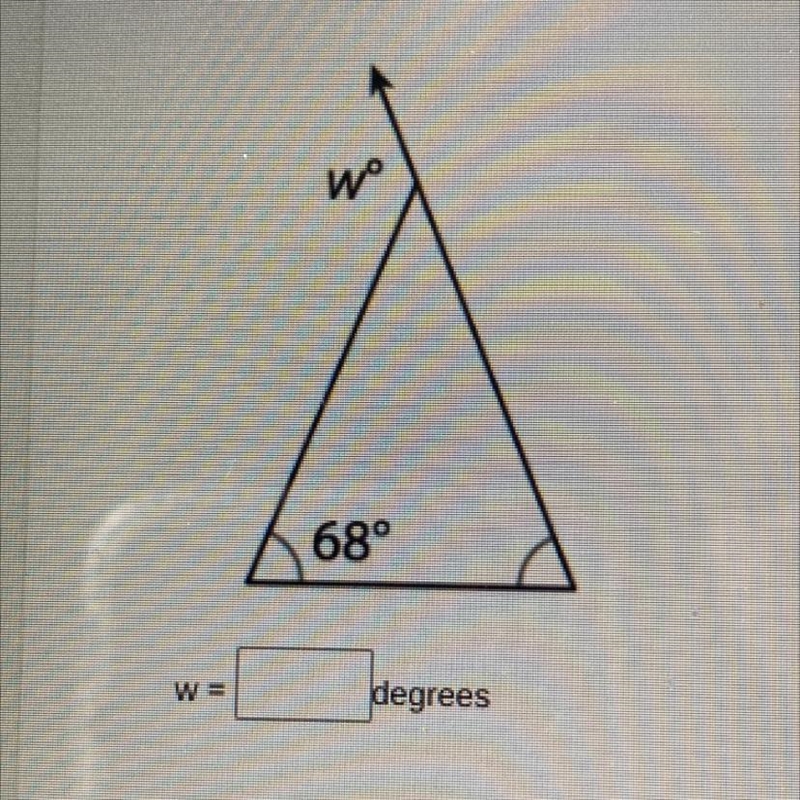 Find w (the measure of the exterior angle).-example-1