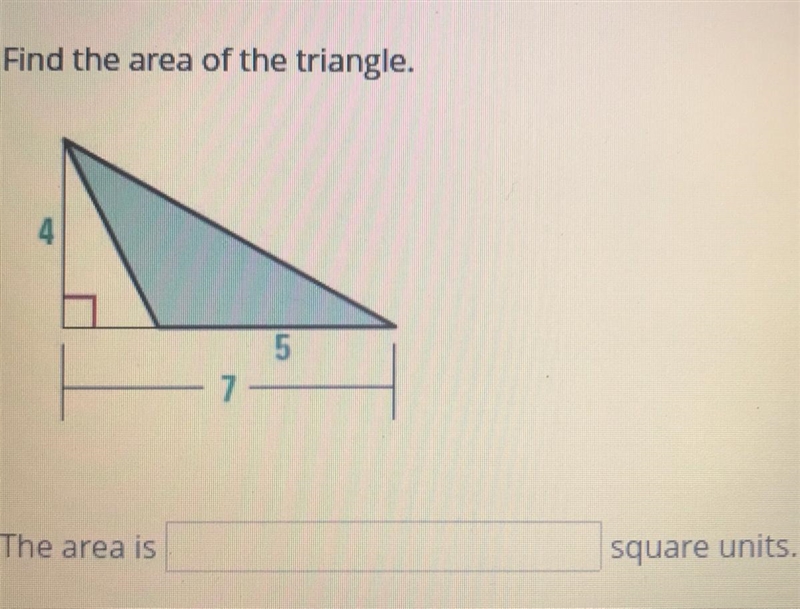 Find the area of the triangle.-example-1