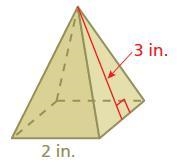 Find the surface area of the regular pyramid.-example-1