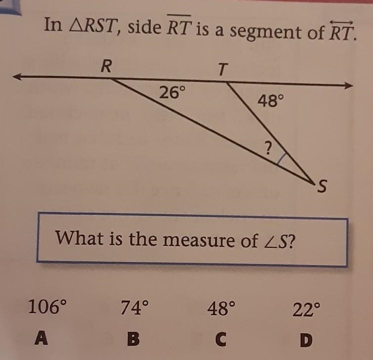 What is the measure of angle S?​-example-1