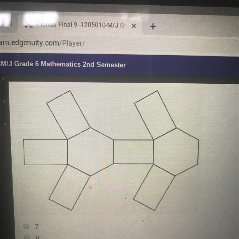 How many faces does the solid made from the net below have? 7 8 12 18-example-1