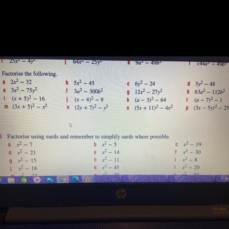 How to factorise the following: a, e, i, j and m-example-1