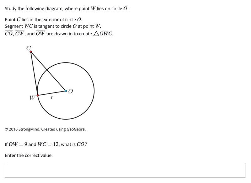 17. Please help. If OW=9 and WC=12, what is CO? Enter the correct value.-example-1