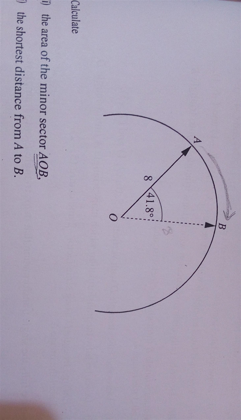 Help me with this question pliz also show that the length of the minor arc AB equals-example-1