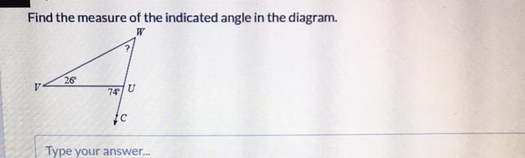 Help Quickly. Find The Measure Of The Indicated Angle In The Diagram.-example-1