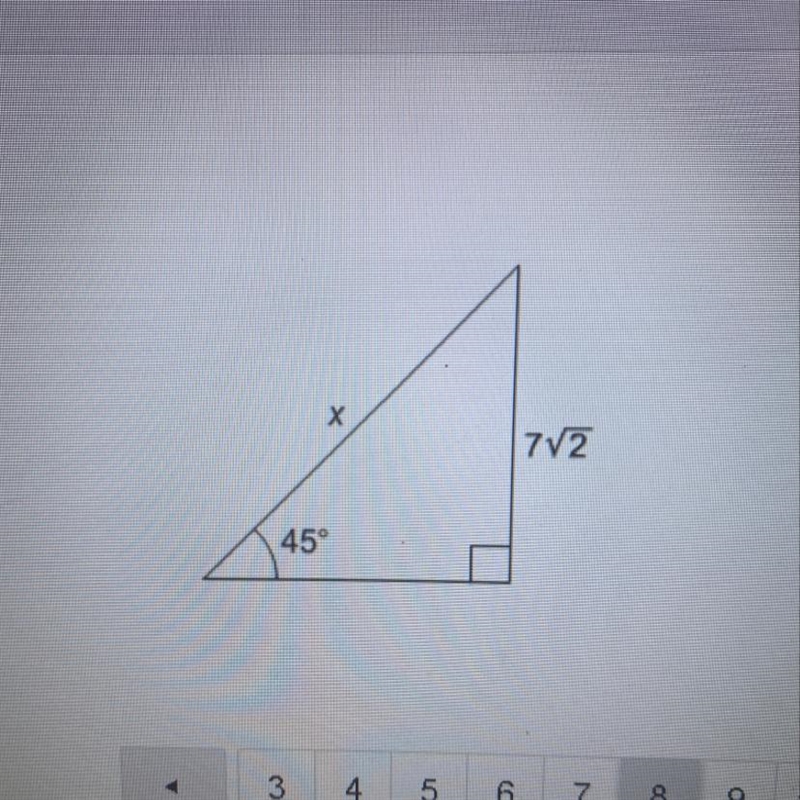 What is the value of x? 7 7 square root 2 14 14 square root 2-example-1