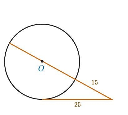 In the figure below, the segment that appears to be tangent to the circle is tangent-example-1