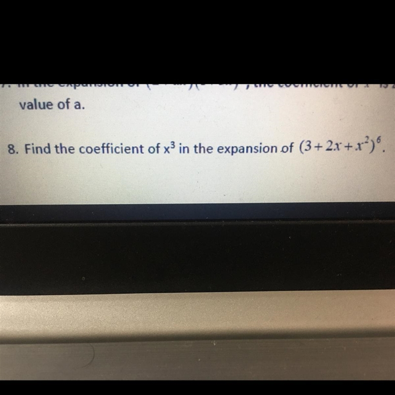 . Find the coefficient of x3 in the expansion of (3+2x+x2)6-example-1