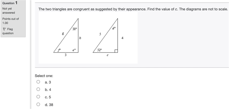 The two triangles are congruent as suggested by their appearance. Find the value of-example-1