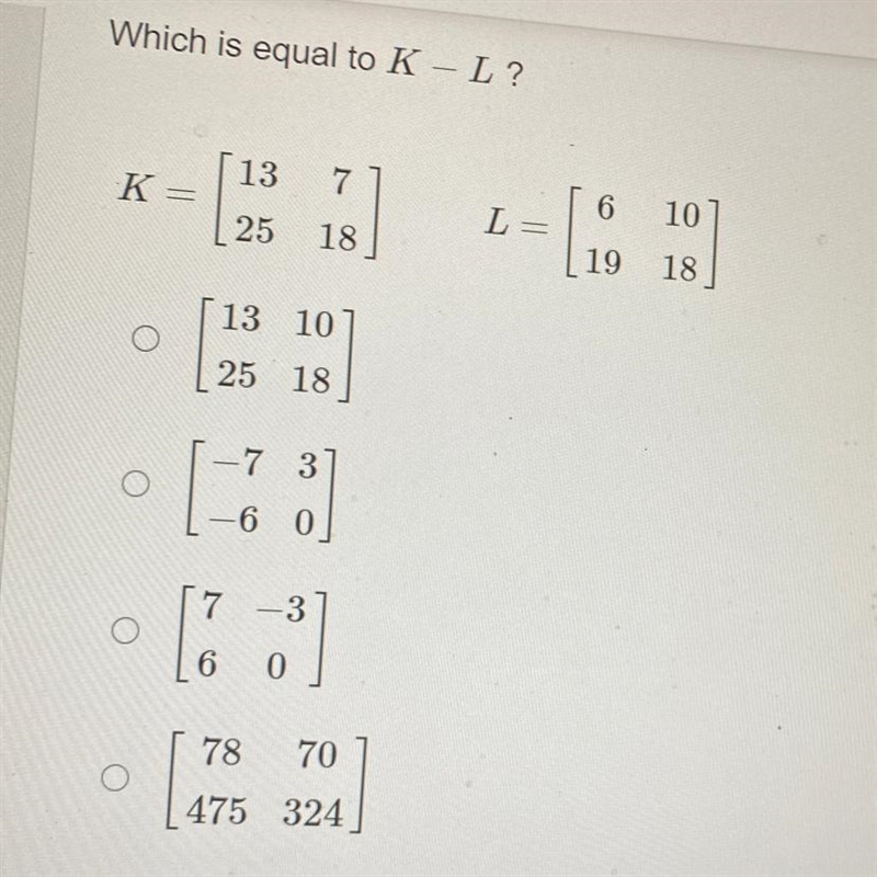 Which is equal to K-L ?-example-1