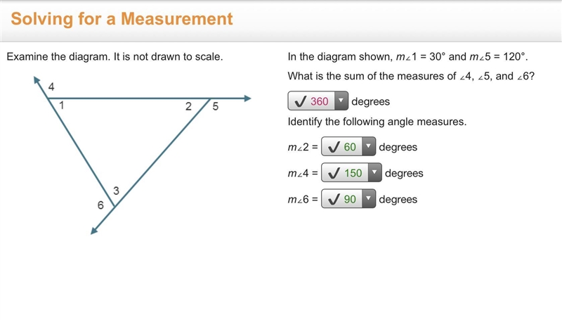 Examine the diagram. It is not drawn to scale. A triangle has angles A, B, 80 degrees-example-1