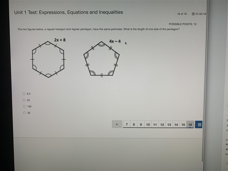 What is the side length of one side of the pentagon?-example-1