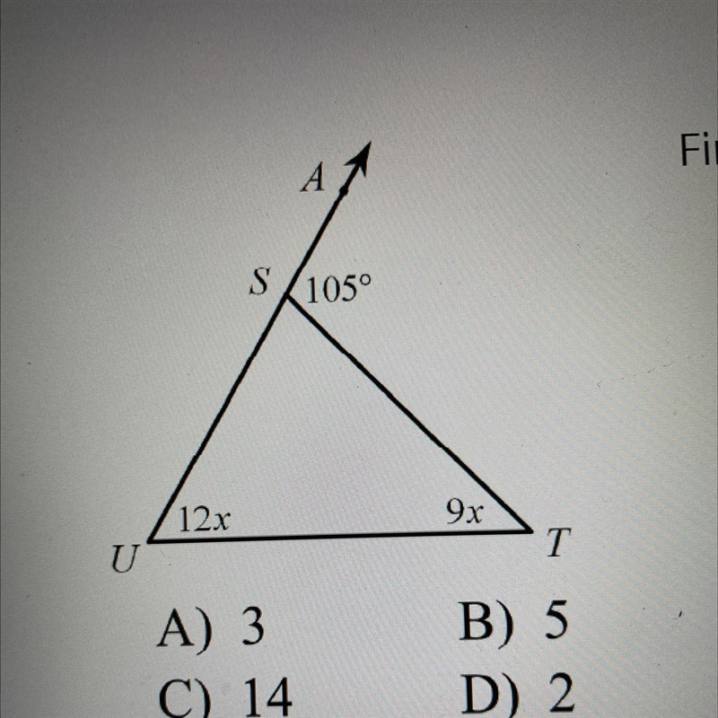 PLS HELP!!! I HAVE THE ANSWER! I ONLY NEED TO SHOW THE WORK Find the value of x by-example-1